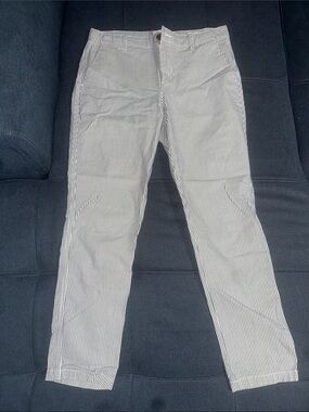 Gap striped White and Navy Women’s Girlfriend-Fit Khaki Pants